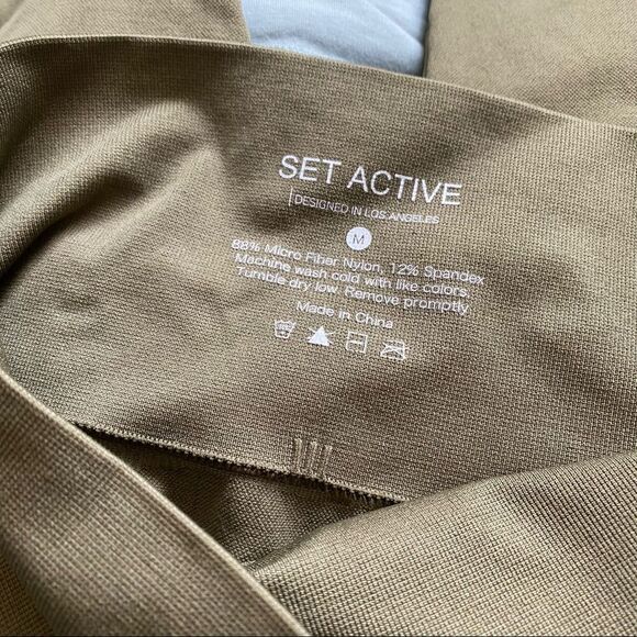 NWOT Set Active By Madeline Cline Seamless Leggings In Sea Grass - Picture 6 of 9